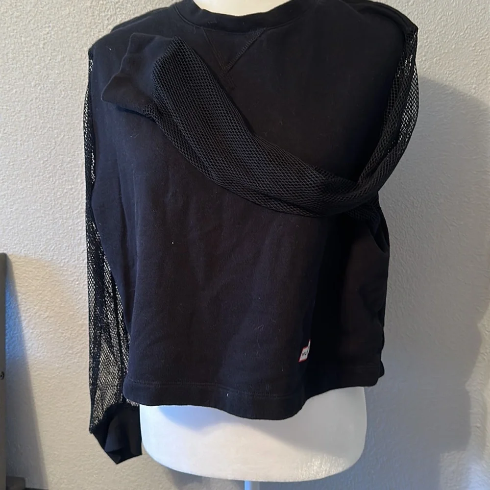 HUNTER for TARGET Women's Black Mesh Long Sleeve Sweatshirt - Size Large - Picture 6 of 8